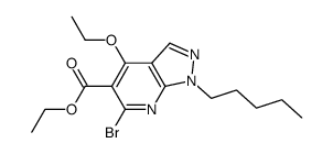 6-Bromo-4-ethoxy-1-n-pentyl-1H-pyrazolo[3,4-b]pyridine-5-carboxylic acid ethyl ester Structure