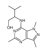 3-Methyl-2-(1,3,5-trimethyl-1H-pyrazolo[4,3-d]pyrimidin-7-ylamino)-butan-1-ol结构式