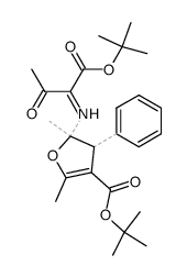 5-((Acetyl)(tert-butoxycarbonyl)methylenamino)-4,5-dihydro-2,5-dimethyl-4-phenyl-3-furancarbonsaeure-tert-butylester Structure