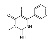 2-amino-5-iodo-3-methyl-6-phenylpyrimidin-4-one Structure