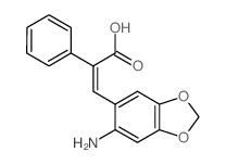 3-(6-aminobenzo[1,3]dioxol-5-yl)-2-phenyl-prop-2-enoic acid结构式