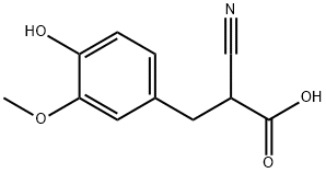 2-cyano-3-(4-hydroxy-3-methoxyphenyl) propanoic acid structure