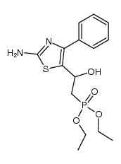 [2-(2-Amino-4-phenyl-5-thiazolyl)-2-hydroxyethyl]phosphonsaeure-diethylester结构式