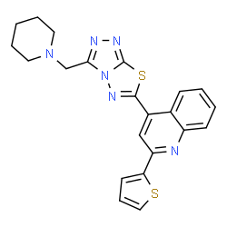 4-[3-(1-Piperidinylmethyl)[1,2,4]triazolo[3,4-b][1,3,4]thiadiazol-6-yl]-2-(2-thienyl)quinoline结构式