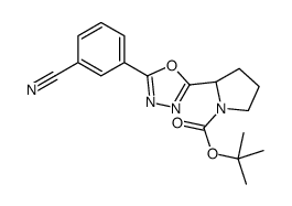 (S)-tert-butyl 2-(5-(3-cyanophenyl)-1,3,4-oxadiazol-2-yl)pyrrolidine-1-carboxylate结构式