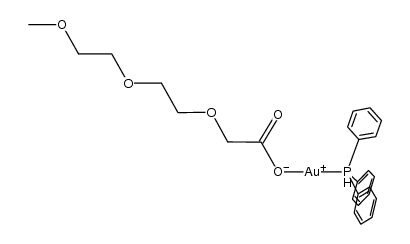 (triphenylphosphine)gold(I)(O2CCH2(OCH2CH2)2OCH3)结构式