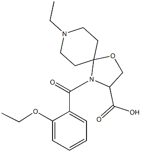 4-(2-乙氧基苯甲酰基)-8-乙基-1-氧杂-4,8-二氮杂螺[4.5]癸烷-3-羧酸结构式