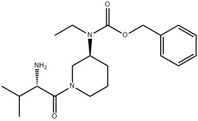 [(S)-1-((S)-2-Amino-3-methyl-butyryl)-piperidin-3-yl]-ethyl-carbamic acid benzyl ester Structure