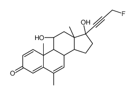 (8S,9S,10R,11S,13S,14S,17S)-17-(3-fluoroprop-1-ynyl)-11,17-dihydroxy-6,10,13-trimethyl-9,11,12,14,15,16-hexahydro-8H-cyclopenta[a]phenanthren-3-one结构式