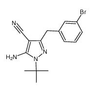 5-amino-3-(3-bromobenzyl)-1-(tert-butyl)-1H-pyrazole-4-carbonitrile Structure