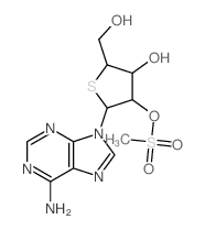 Adenine, 9-(4-thio-b-D-xylofuranosyl)-,2'-methanesulfonate (8CI)结构式