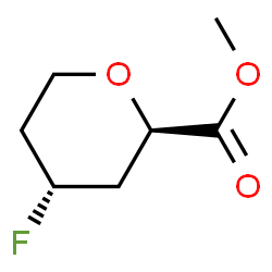 2H-Pyran-2-carboxylicacid,4-fluorotetrahydro-,methylester,trans-(9CI) structure