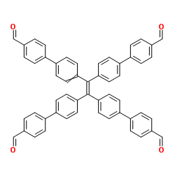 4',4''',4''''',4'''''''-(ethene-1,1,2,2-tetrayl)tetrakis(([1,1'-biphenyl]-4-carbaldehyde)) structure