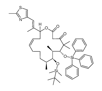 (6R,7R,8S,9S,16S,Z)-8-((tert-butyldimethylsilyl)oxy)-5,5,7,9-tetramethyl-16-((E)-1-(2-methylthiazol-4-yl)prop-1-en-2-yl)-6-((triphenylsilyl)oxy)oxacyclohexadec-13-ene-2,4-dione结构式