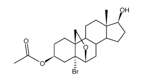 3β-Acetoxy-17β-hydroxy-5α-brom-6β,19-oxido-androstan结构式