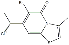 (R)-6-bromo-7-(1-chloroethyl)-3-methyl-5H-thiazolo[3,2-a]pyridin-5-one结构式