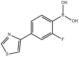 2-Fluoro-4-(thiazol-4-yl)phenylboronic acid结构式