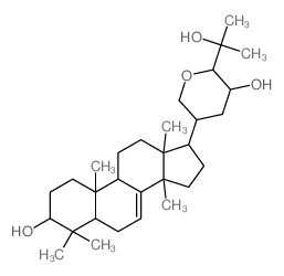 Lanost-7-ene-3,23,25-triol,21,24-epoxy-, (3a,13a,14b,17a,20S,23R,24R)- Structure