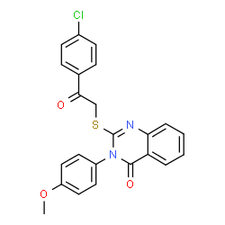 2-((2-(4-chlorophenyl)-2-oxoethyl)thio)-3-(4-methoxyphenyl)quinazolin-4(3H)-one结构式