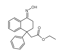 4-Hydroximino-1-phenyl-1,2,3,4-tetrahydro-1-naphthylessigsaeureethylester Structure