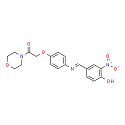 2-(4-{[(E)-(4-hydroxy-3-nitrophenyl)methylidene]amino}phenoxy)-1-(morpholin-4-yl)ethanone structure