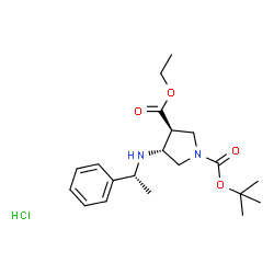 1,3-Pyrrolidinedicarboxylic acid, 4-[[(1R)-1-phenylethyl]amino]-, 1-(1,1-dimethylethyl) 3-ethyl ester, Monohydrochloride, (3S,4R)- (9CI)图片