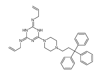 2-N,4-N-bis(prop-2-enyl)-6-[4-(3,3,3-triphenylpropyl)piperazin-1-yl]-1,3,5-triazine-2,4-diamine结构式