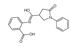 2-[[(5-Oxo-1-phenylpyrrolidin-3-yl)carbonyl]amino]benzoic acid structure