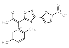 Pyridinium, 1-[2-hydroxy-1-[3-(5-nitro-2-furanyl)-1,2, 4-oxadiazol-5-yl]-1-propenyl]-2,5-dimethyl-, hydroxide, inner salt结构式