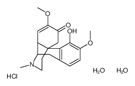 Morphinan-6-one,7,8-didehydro-4-hydroxy-3,7-dimethoxy-17-methyl-,hydrochloride,dihydrate,(9alpha,13alpha,14alpha) Structure