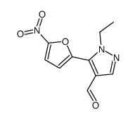 1-ethyl-5-(5-nitrofuran-2-yl)pyrazole-4-carbaldehyde结构式