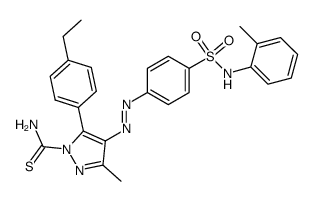 5-(4-ethyl-phenyl)-3-methyl-4-(4-o-tolylsulfamoyl-phenylazo)-pyrazole-1-carbothioic acid amide结构式