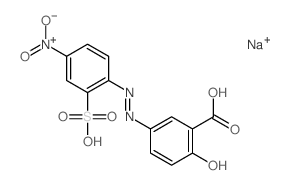 (3E)-3-[(4-nitro-2-sulfo-phenyl)hydrazinylidene]-6-oxo-cyclohexa-1,4-diene-1-carboxylic acid structure