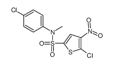 5-chloro-N-(4-chlorophenyl)-N-methyl-4-nitrothiophene-2-sulfonamide结构式