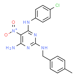 N~4~-(4-chlorophenyl)-N~2~-(4-methylbenzyl)-5-nitropyrimidine-2,4,6-triamine picture