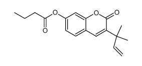 3-(1,1-dimethylallyl)-7-butyryloxycoumarin Structure