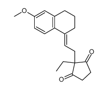 2-[2-(3,4-dihydro-6-methoxy-1(2H)-naphthylidene)ethyl]-2-ethylcyclopentane-1,3-dione Structure