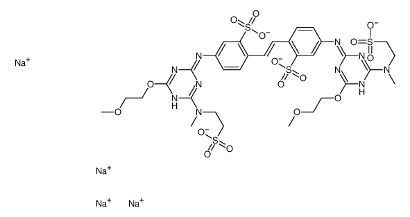 4,4'-bis[[4-(2-methoxyethoxy)-6-[methyl(2-sulphoethyl)amino]-1,3,5-triazin-2-yl]amino]stilbene-2,2'-disulphonic acid, sodium salt结构式