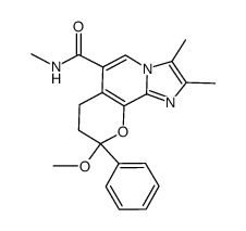 9-methoxy-2,3-dimethyl-9-phenyl-7H-8,9-dihydropyrano[2,3-c]imidazo[1,2-a]pyridine-6-carboxylic acid methylamide结构式