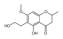 5-hydroxy-6-(2'-hydroxyethyl)-7-methoxy-2-methylchroman-4-one Structure