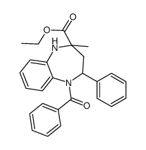 ethyl 5-benzoyl-2-methyl-4-phenyl-3,4-dihydro-1H-1,5-benzodiazepine-2-carboxylate Structure