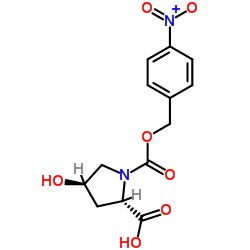 trans-4-hydroxy-1-(4-nitrobenzyloxycarbonyl)-l-proline Structure