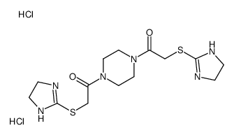 2-(4,5-dihydro-1H-imidazol-2-ylsulfanyl)-1-[4-[2-(4,5-dihydro-1H-imidazol-2-ylsulfanyl)acetyl]piperazin-1-yl]ethanone,dihydrochloride结构式