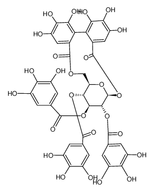 1,6-(S)-DHHDP-2,3,4-Tri-O-galloyl-β-D-glucose结构式