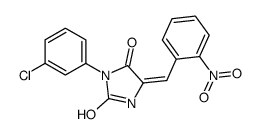 (5Z)-3-(3-chlorophenyl)-5-[(2-nitrophenyl)methylidene]imidazolidine-2,4-dione Structure