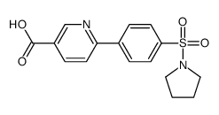 6-(4-pyrrolidin-1-ylsulfonylphenyl)pyridine-3-carboxylic acid Structure