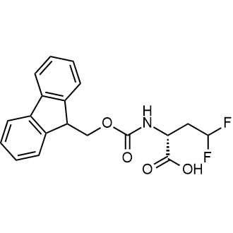 (R)-2-((((9H-fluoren-9-yl)methoxy)carbonyl)amino)-4,4-difluorobutanoic acid Structure