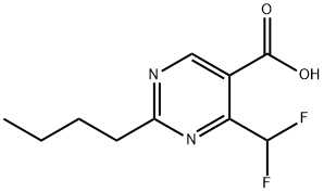 5-Pyrimidinecarboxylic acid, 2-butyl-4-(difluoromethyl)- Structure