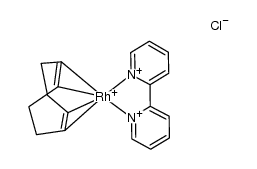 Rh(η2,η2-1,5-cyclooctadiene)(2,2'-bipyridine)Cl Structure