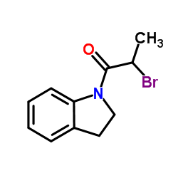 2-Bromo-1-(2,3-dihydro-1H-indol-1-yl)-1-propanone structure